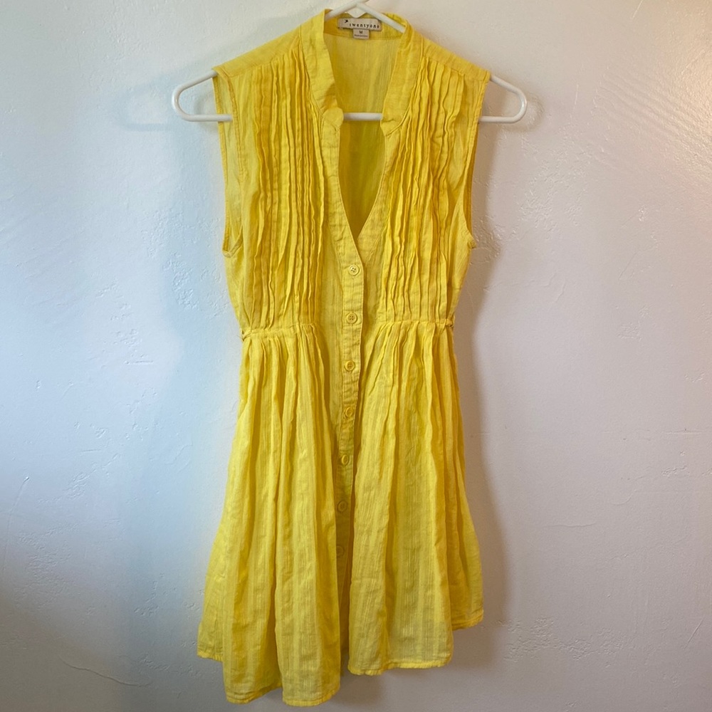 Yellow button up tank top